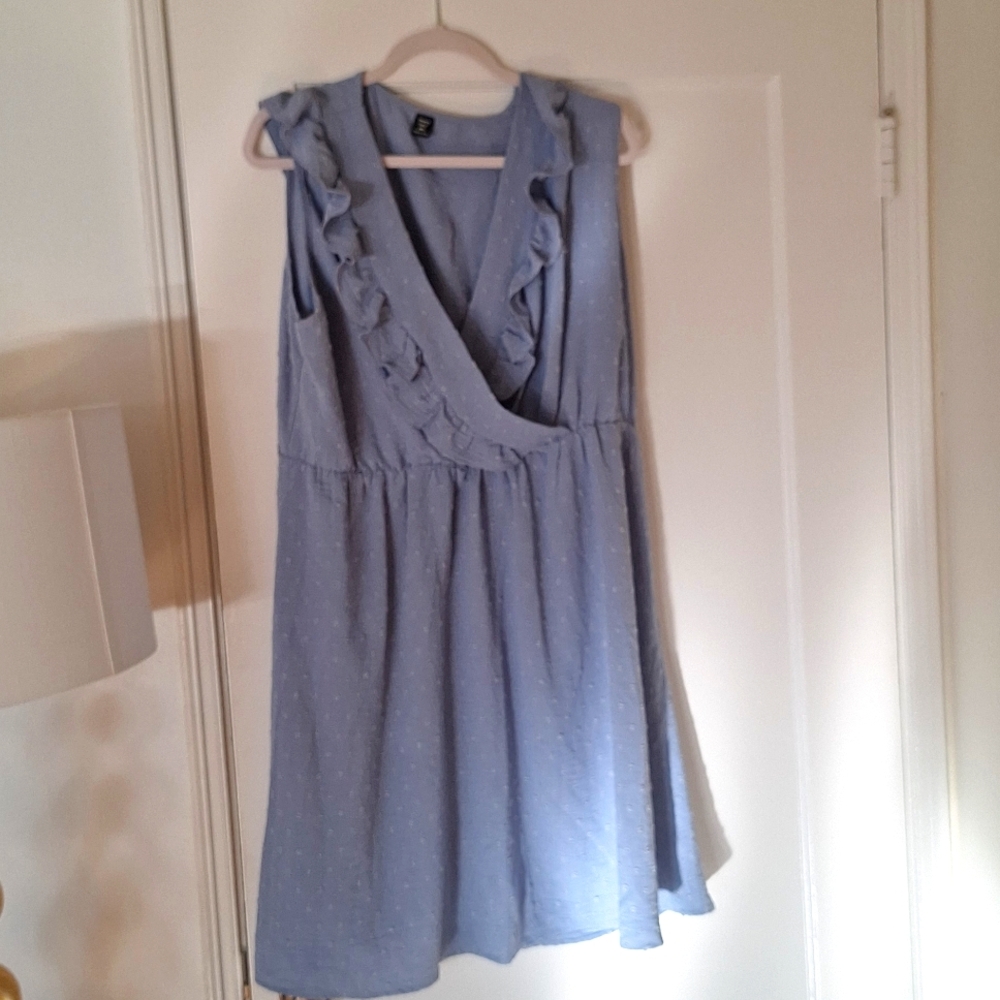 Blue Ruffle Summer Dress 2XL